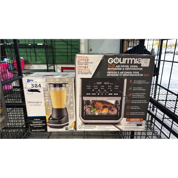GOURMIA AIR FRYER/OVEN/ROTISSERIE/DEHYDRATOR & A 6 SPEED BLENDER