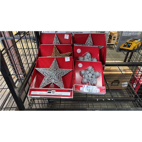 SIX ASSORTED CHRISTMAS TREE TOPPERS