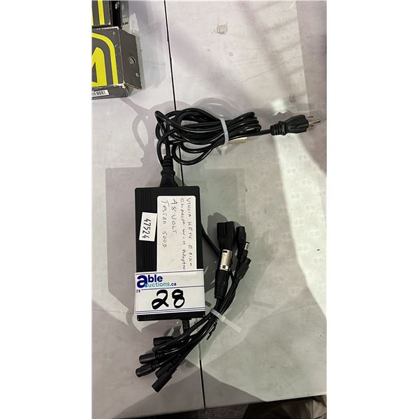 VTUVIA 48 VOLT EBIKE CHARGER WITH ADAPTERS -TESTED WORKING