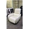 Image 1 : NATUZZI WHITE LEATHER SWIVEL RECLINER