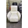 Image 2 : NATUZZI WHITE LEATHER SWIVEL RECLINER