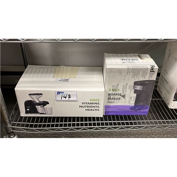 SIFENE MASTICATING JUICER JS3304 & SIFENE 3 IN 1 COFFEE MAKER KC211