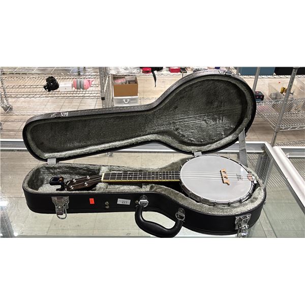 GOLD TONE MINI 4-STRING BANJO IN HARD CASE WITH DONNER DT-04 CLIP-ON TUNER