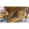 Image 3 : CANADIANA BEAUTIFUL SOLID OAK ANTIQUE CLAW FOOT MIRROR BACK SIDEBOARD - 48"W