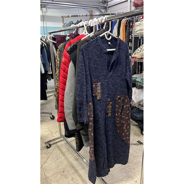 RACK OF ASSORTED LADIES CLOTHING - DRESSES, JACKETS & MORE *RACK NOT INCLUDED*