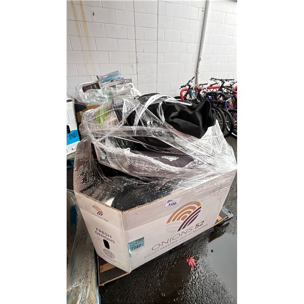 PALLET OF ASSORTED COOKWARE, LUGGAGE, VACUUMS & MORE *WORKING CONDITION UNKNOWN/MAY BE MISSING