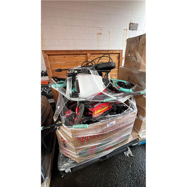 PALLET OF ASSORTED SCOOTERS & A PRESSURE WASHER *WORKING CONDITION UNKNOWN/MAY BE MISSING