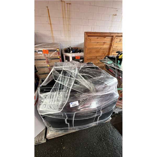 PALLET OF ASSORTED SPEAKERS & STANDS *WORKING CONDITION UNKNOWN/MAY BE MISSING PARTS