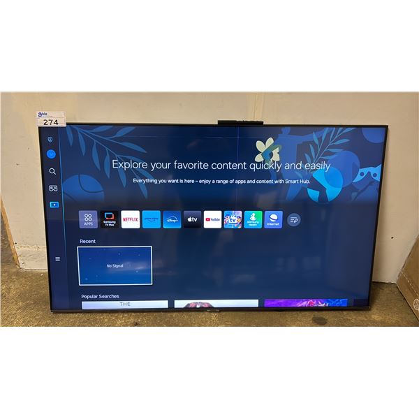 SAMSUNG UN55CU7000 CRYSTAL UHD 55" TV W/REMOTE- DEAD PIXEL LINE ACROSS TOP & DOWN CENTER OF SCREEN