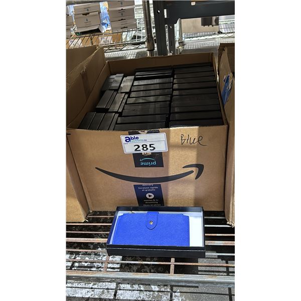 CASE OF INDIVIDUALLY BOXED BLUE WALLETS