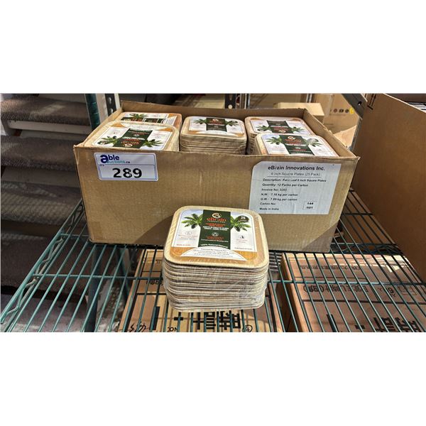 CASE OF COMPOSTABLE 6" SQUARE FALLEN PALM LEAF PLATES