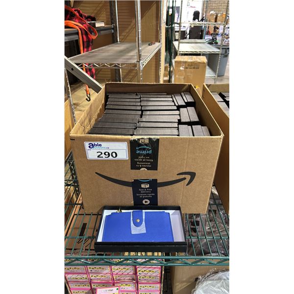 CASE OF INDIVIDUALLY BOXED BLUE WALLETS