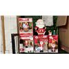 Image 1 : 4 INFLATABLE CHRISTMAS DECORATIONS, SANTA COOKIE JAR & 2 SMALL FIGURINES
