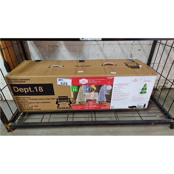 7.5' PRELIT FLOCKED FRISCO PINE TREE