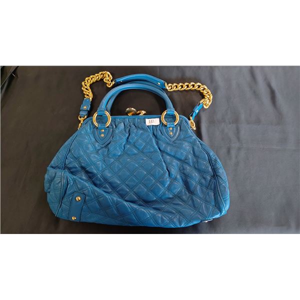 GENUINE MARK JACOBS BLUE PURSE WITH CERTIFICATION CARD & ORIGINAL RECEIPTS