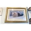Image 2 : ROBERT BATEMAN "DOZING LYNX"  PRINT - APPROX. 47" X 35" FRAMED