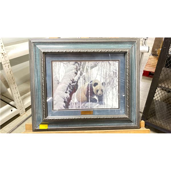 ROBERT BATEMAN "WINTER FILIGREE GIANT PANDA"  PRINT - APPROX. 16" X 19" FRAMED
