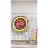 Image 1 : LIGHTED COCA COLA WALL CLOCK AND VINTAGE BUDWEISER GLASS PITCHER