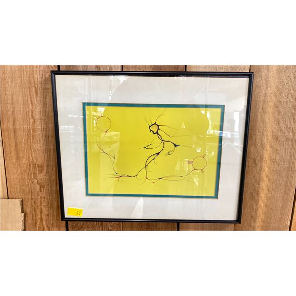 JAMES SIMON " SPIRIT OF THE TUNNEL" FIRST NATIONS FRAMED PRINT - APPROX. 13 3/4" X 17"