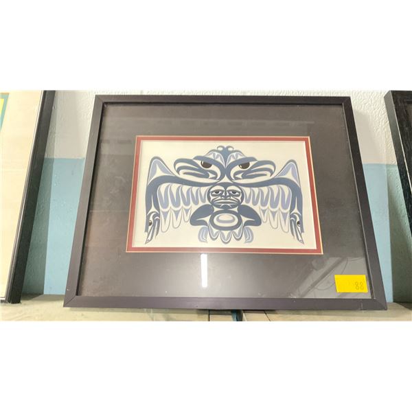 MAYNARD JOHNNY JR. "TWO HEADED THUNDERBIRD" FRAMED PRINT - APPROX. 14 1/2" X 11 1/2"