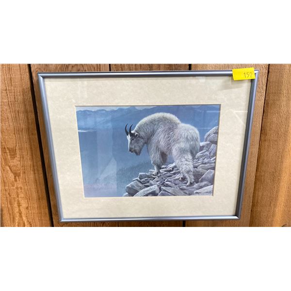 ROBERT BATEMAN "MOUNTAIN GOAT AT KAKWA"  PRINT - APPROX. 14 1/4" X 11 1/4" FRAMED