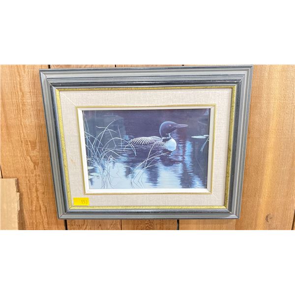ROBERT BATEMAN "LILY PADS AND LOON"  PRINT - APPROX. 17 1/4" X 13 3/4" FRAMED
