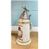 Image 2 : REGIMENTAL PORCELAIN BEER STEIN WITH DANCING GIRL LITHOPHANE BOTTOM - MADE IN GERMANY