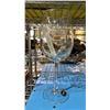 Image 2 : 8 STERLING CUT GLASS STEMMED WINE GLASSES