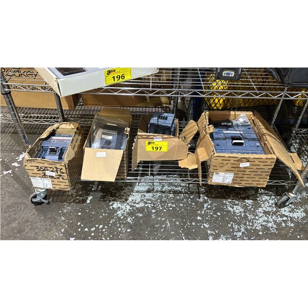 SHELF OF ASSORTED SIEMENS CIRCUIT BREAKERS