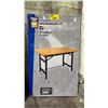 Image 1 : POWERFIST FOLDABLE WORKBENCH WITH STEEL FRAME & WOOD TOP WITH A MAX CAPACITY OF 220 LBS - APPROX.