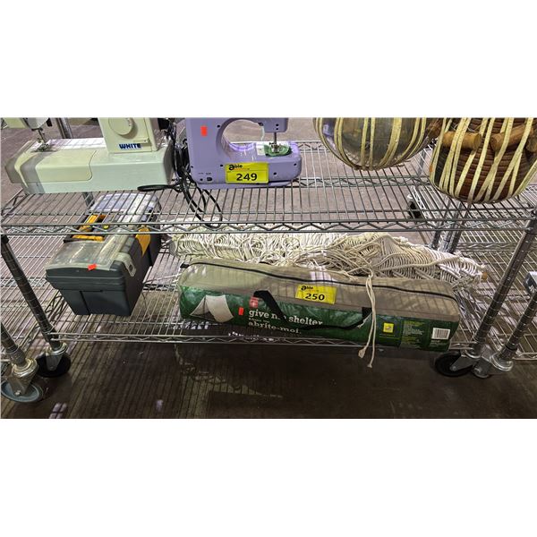 PLASTIC TOOL BOX, A FRAME TENT & HAMMOCK