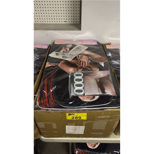 CASE OF SHOWER CURTAIN SETS - SHOWER CURTAIN, TOILET SEAT COVER, FLOOR MAT, COUNTER BATHROOM MAT &