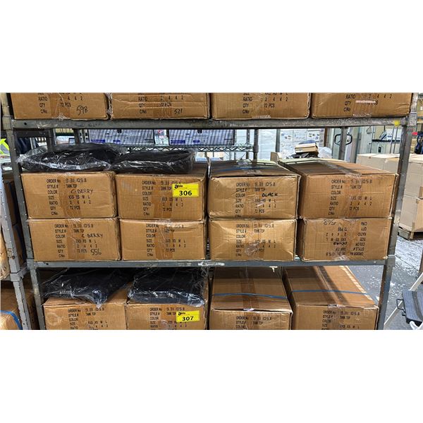 SHELF OF EXTRA EXTRA SMALL, EXTRA SMALL, MEDIUM & LARGE TANK TOPS IN ASSORTED COLORS