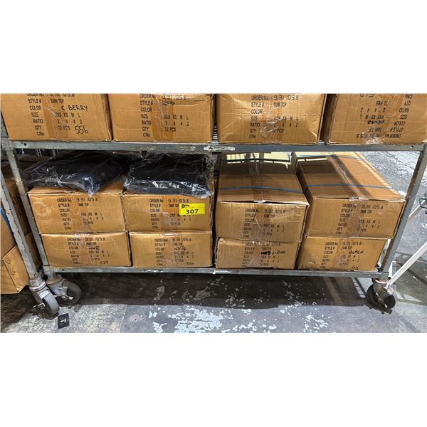 SHELF OF EXTRA EXTRA SMALL, EXTRA SMALL, MEDIUM & LARGE TANK TOPS IN ASSORTED COLORS