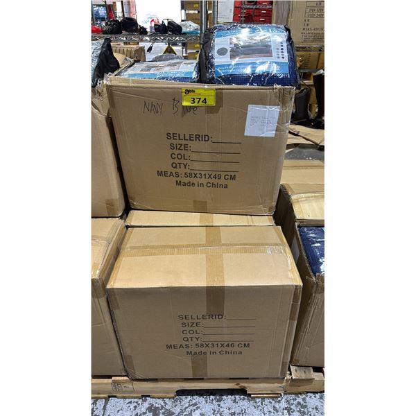 (4) CASES OF NAVY BLUE STRETCH SOFA COVERS