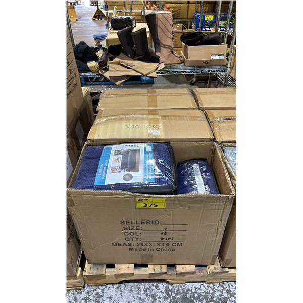 (3) CASES OF NAVY BLUE STRETCH SOFA COVERS