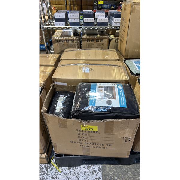 (3) CASES OF BLACK STRETCH XL SOFA COVERS