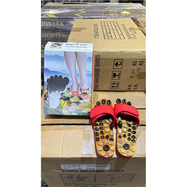 CASE OF ASSORTED SIZE NATURAL STONE MASSAGE SHOES