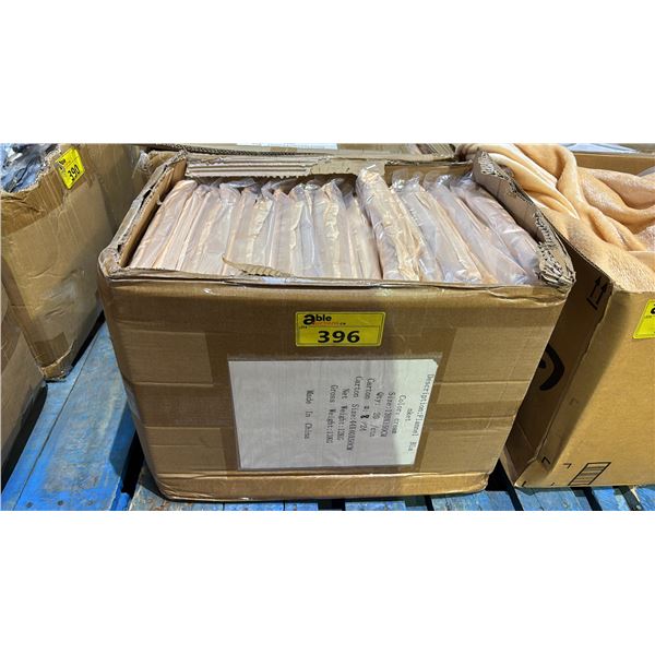 CASE OF CREAM COLORED FLANNEL BLANKETS - 130CM X 150CM