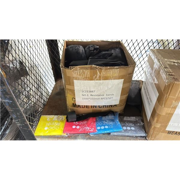 CASE OF 4 PIECE RESISTANCE BANDS SETS IN SOFT TRANSPORT CASES