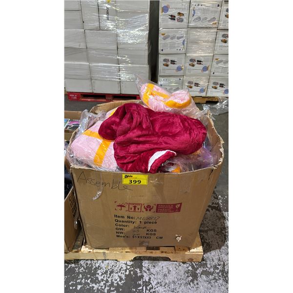 CASE OF ONE SIZE FITS ALL BLANKET HOODIES IN ASSORTED COLORS