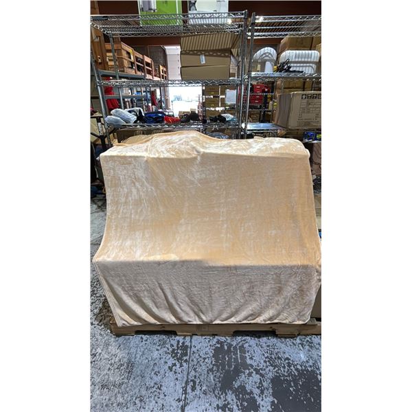CASE OF CREAM COLORED FLANNEL BLANKETS - 130CM X 150CM