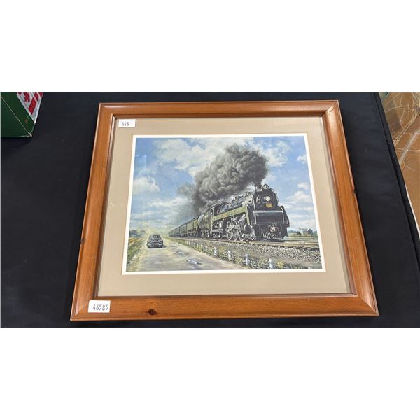 FRAMED TRAIN PRINT - APPROX. 20 1/2"W X 18"H