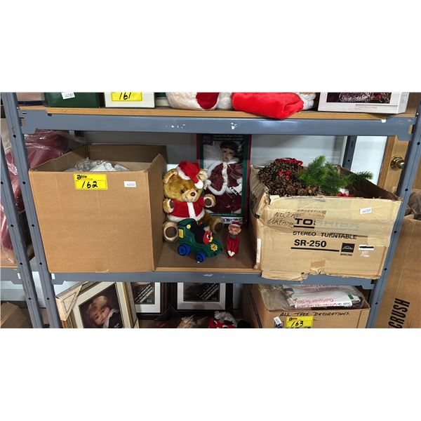 SHELF OF CHRISTMAS DECORATIONS