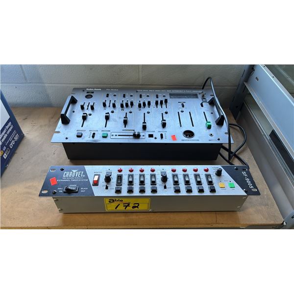 RADIO SHACK PRO SERIES SSM-8045 DISCO MIXER WITH "BUS" EXTENDABLE & FULLY EQUALIZED WITH POWER CORD