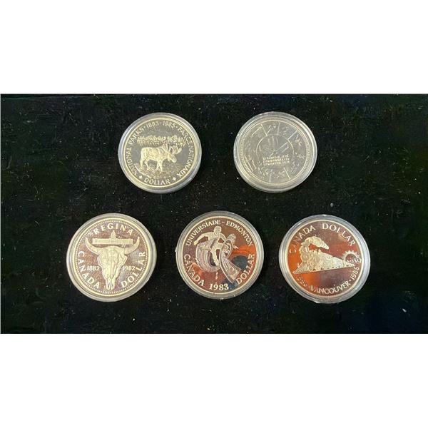 (5) .5 SILVER COINS - 1882-1982, 1978, 1983, 1885-1985, 1886-1986