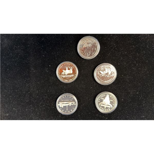 (5) .5 SILVER COINS - 1882-1982, 1834-1984, 19801885-1985, 1978