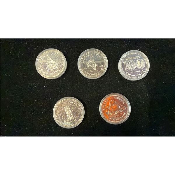 (5) .5 SILVER COINS - 1874-1974, 1875-1975, 1679-1979, 1952-1977, 1876-1976