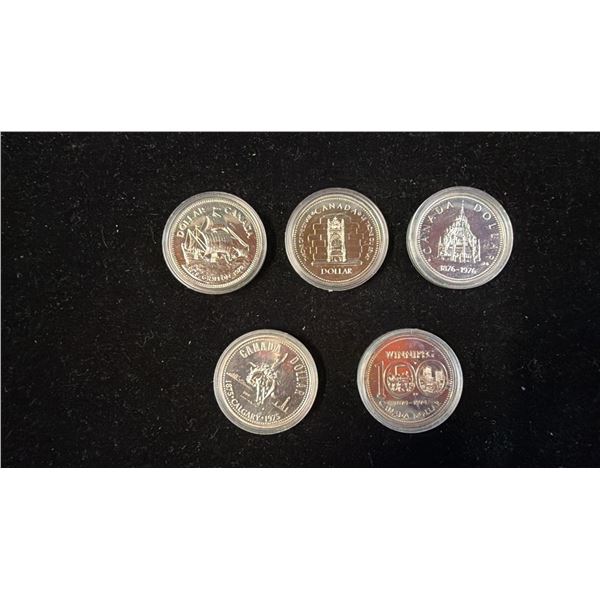 (5) .5 SILVER COINS - 1874-1974, 1875-1975, 1679-1979, 1952-1977, 1876-1976