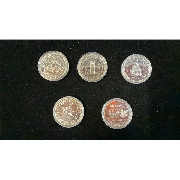 (5) .5 SILVER COINS - 1874-1974, 1875-1975, 1679-1979, 1952-1977, 1876-1976